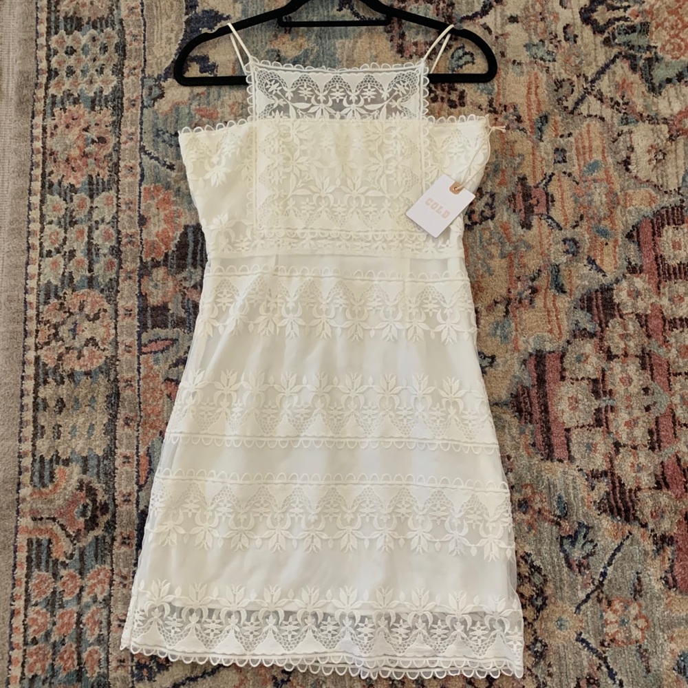 STONE COLD FOX CHORUS DRESS IN WHITE LACE NWT